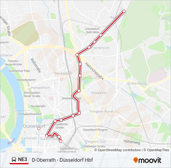NE3 Bus Line Map
