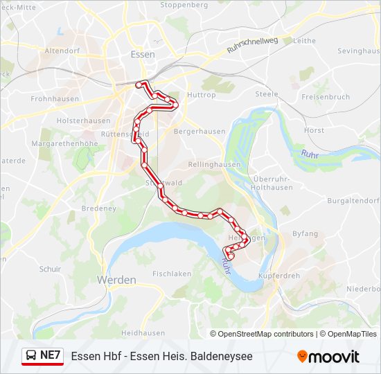 NE7 Bus Line Map