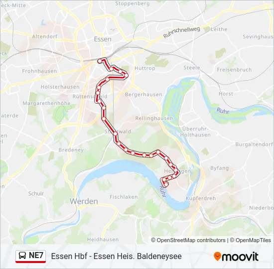 NE7 Bus Line Map