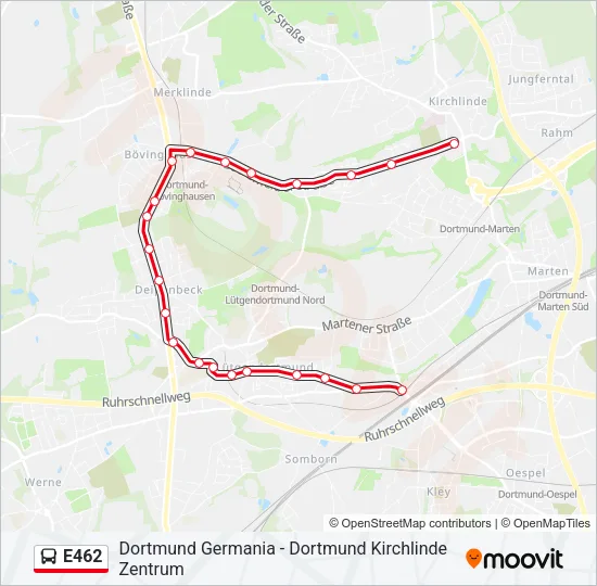 E462 Bus Line Map
