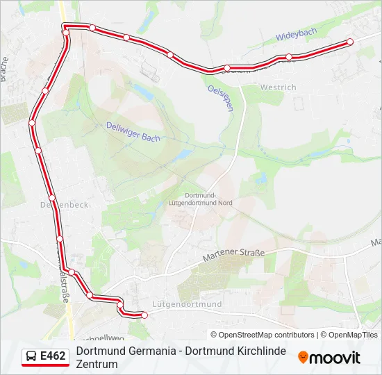 E462 Bus Line Map