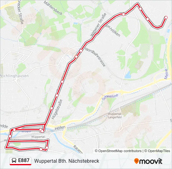 E887 Bus Line Map