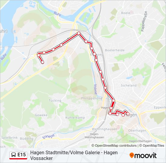 E15 Bus Line Map
