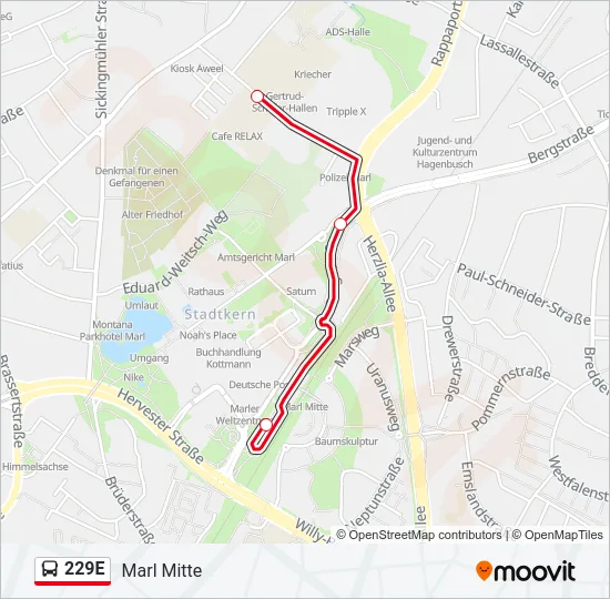 229E Bus Line Map