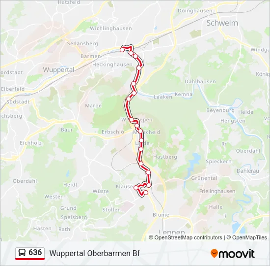 636 Bus Line Map