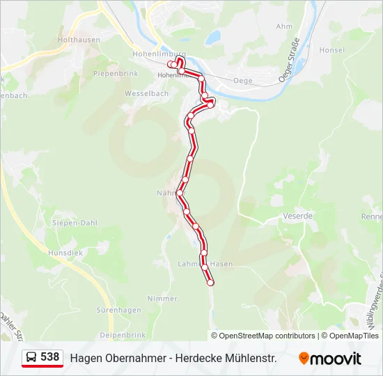 538 Bus Line Map
