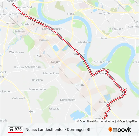 875 Bus Line Map