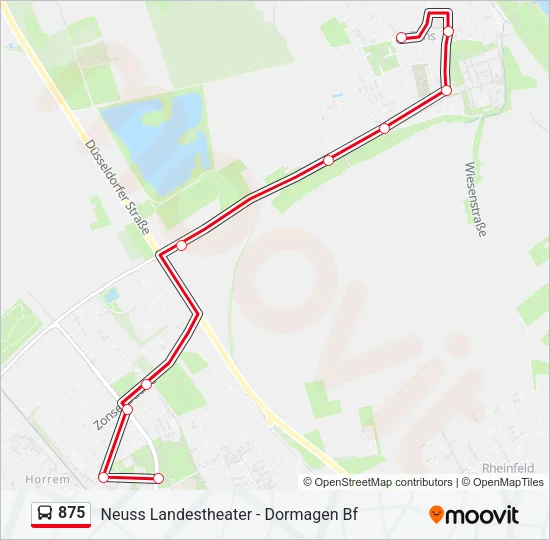 875 Bus Line Map