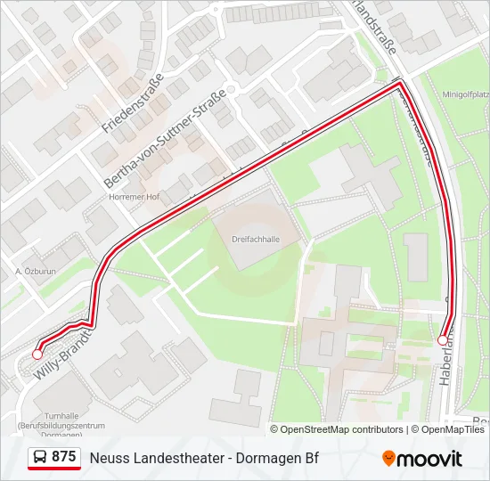 875 Bus Line Map