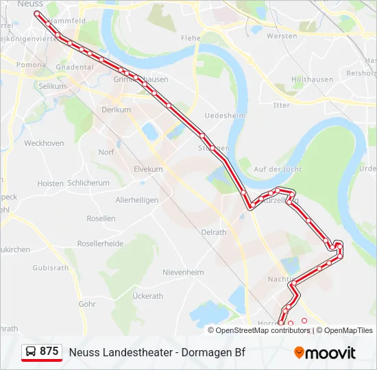875 Bus Line Map