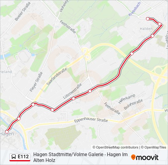 E112 bus Line Map