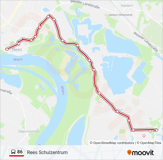 86 Bus Line Map