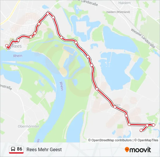 86 Bus Line Map