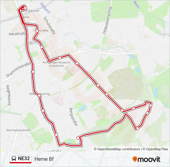 NE32 Bus Line Map