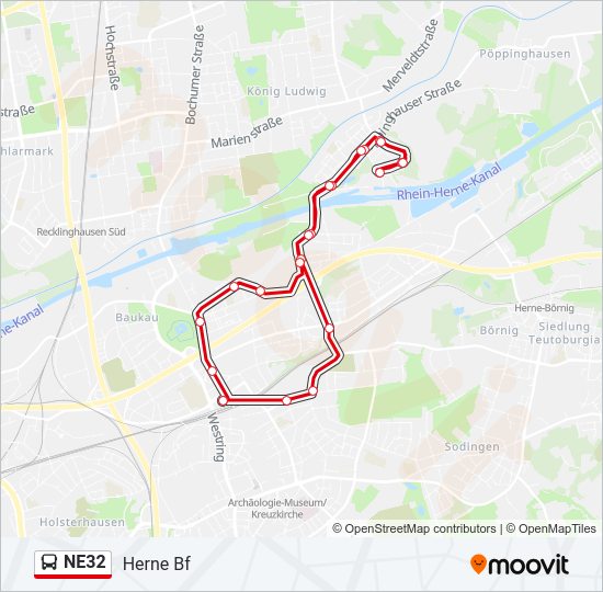 NE32 Bus Line Map