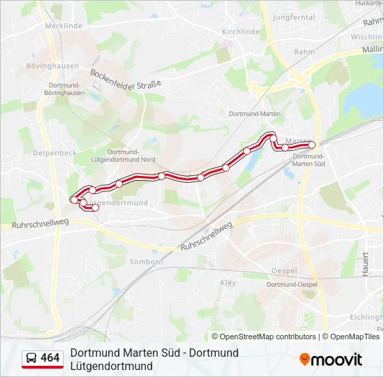 464 Bus Line Map