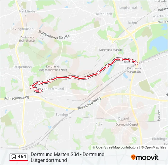 464 Bus Line Map