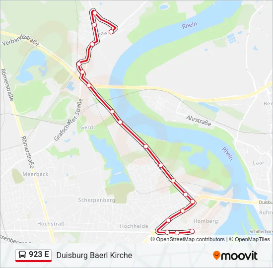 923 E Bus Line Map