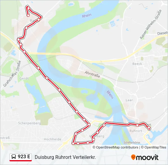 923 E Bus Line Map