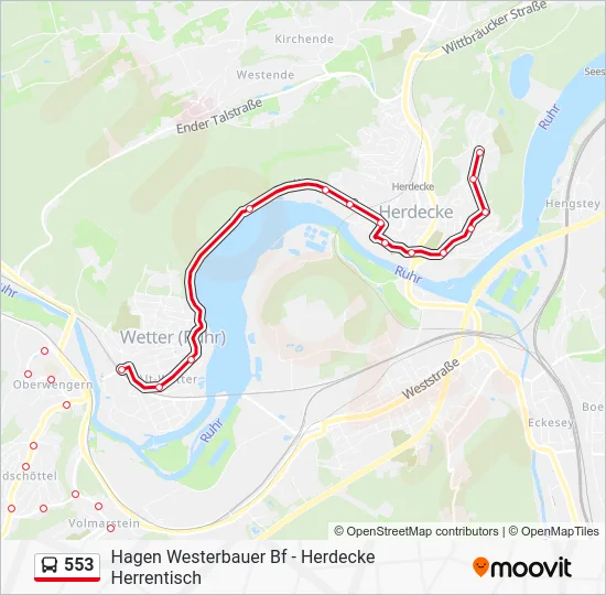 Автобус 553: карта маршрута