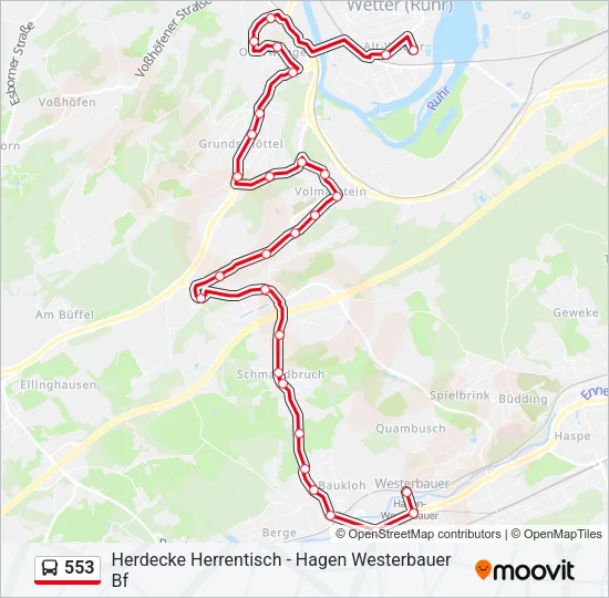 553 Bus Line Map