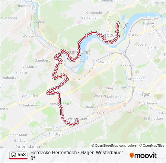 553 Bus Line Map