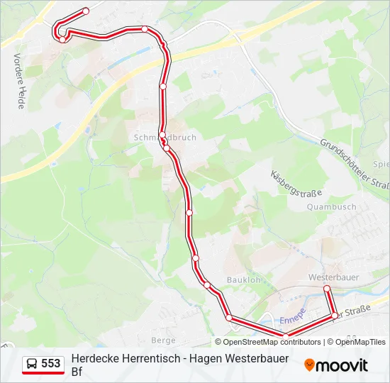553 Bus Line Map