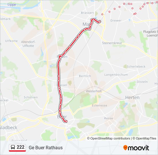 222 bus Line Map