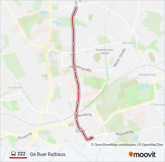 222 bus Line Map