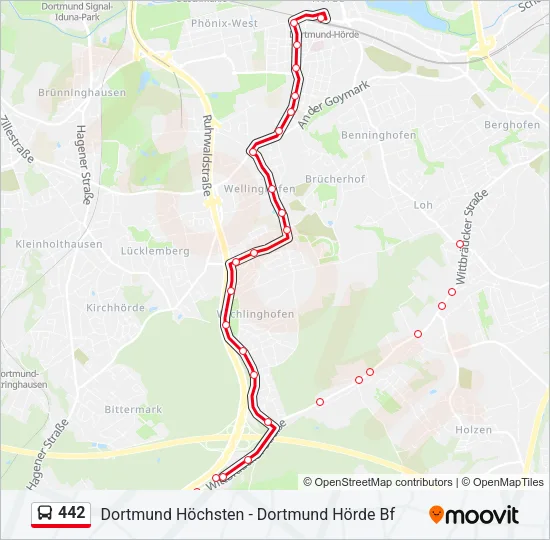 442 Bus Line Map