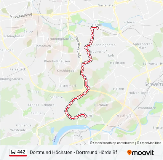 442 Bus Line Map