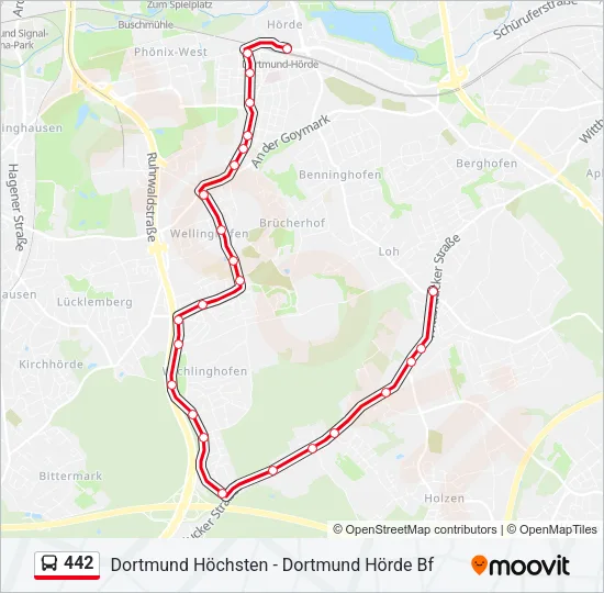 442 Bus Line Map
