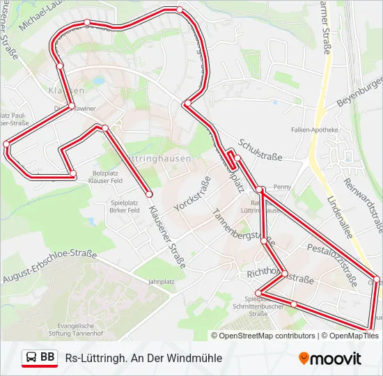 BB Bus Line Map