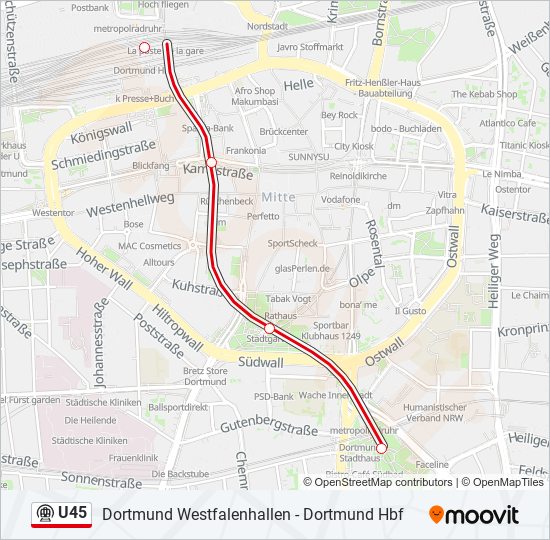 U-Bahnlinie U45 Karte