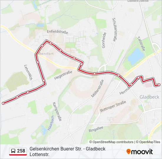 258 Bus Line Map