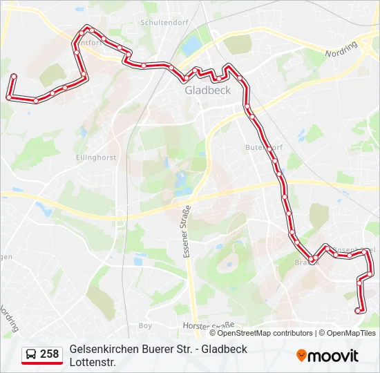 258 Bus Line Map