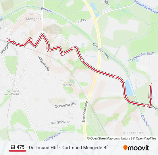 475 Bus Line Map