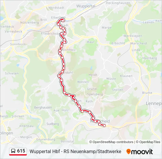 615 Bus Line Map