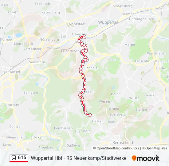 615 Bus Line Map