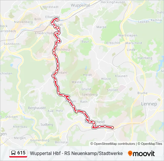 615 Bus Line Map