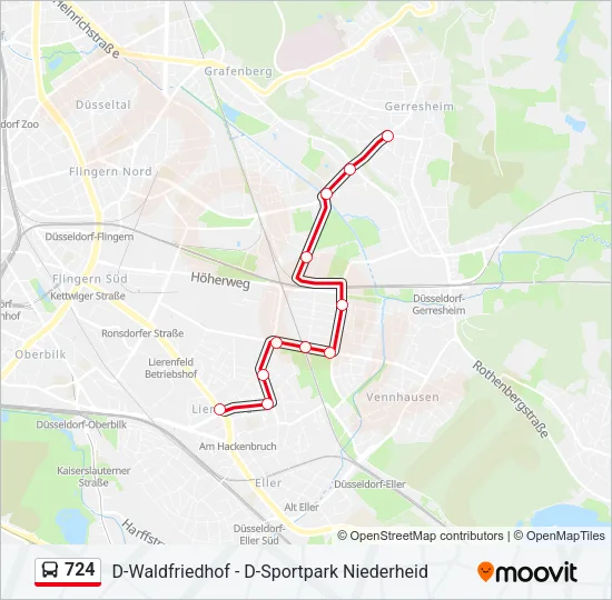 724 Bus Line Map