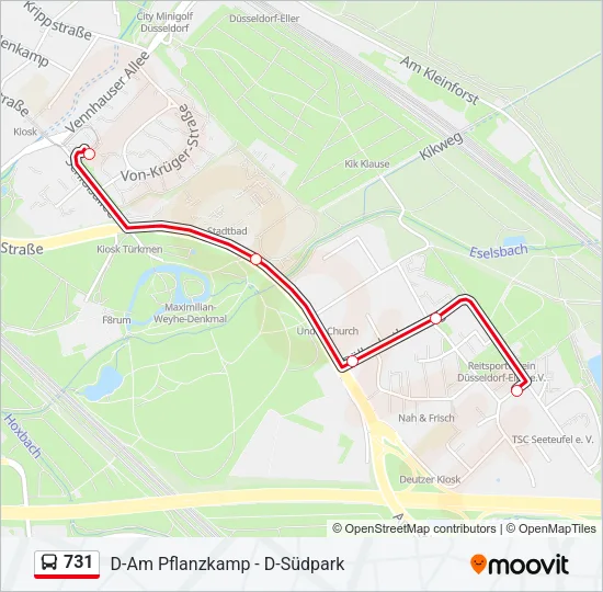 731 Bus Line Map