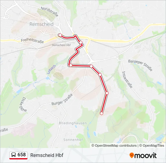 658 Bus Line Map