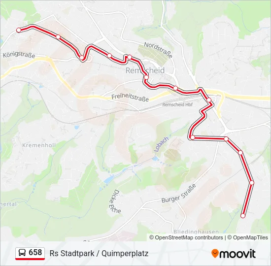 658 Bus Line Map