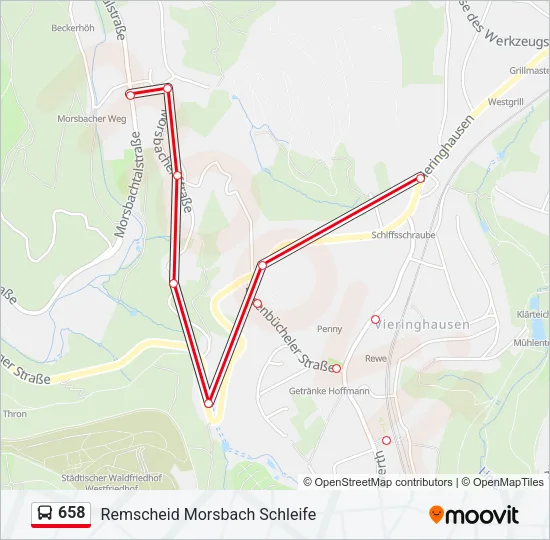 658 Bus Line Map