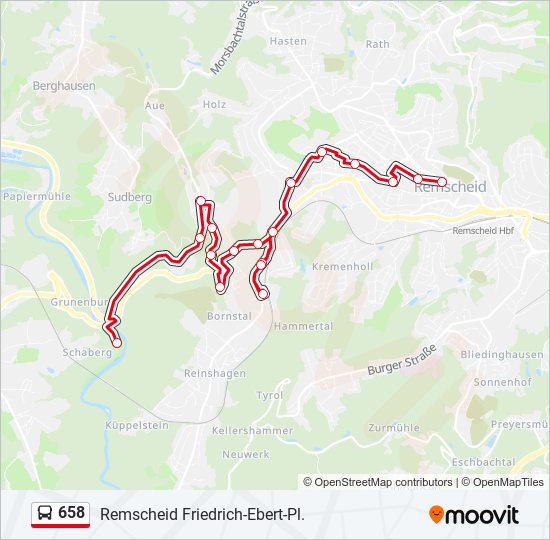 658 bus Line Map