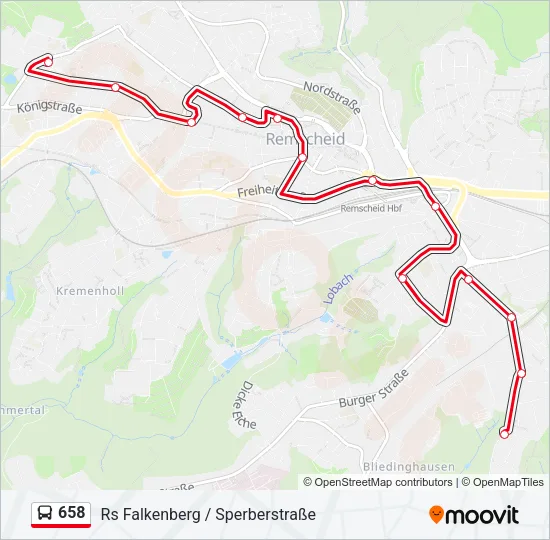 658 Bus Line Map