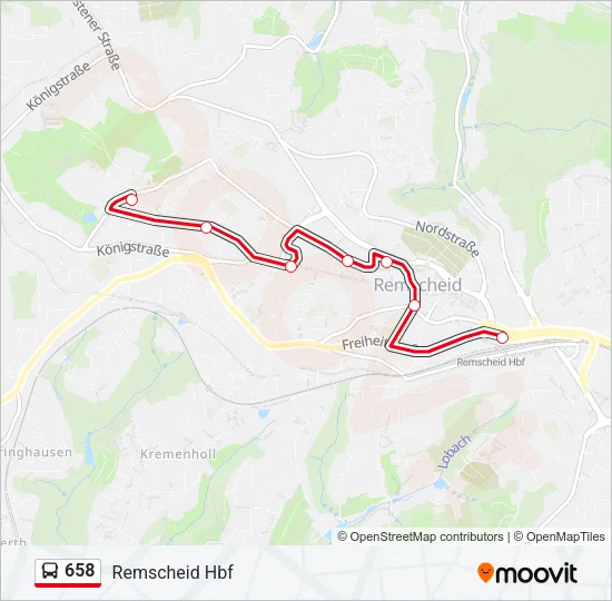 658 Bus Line Map