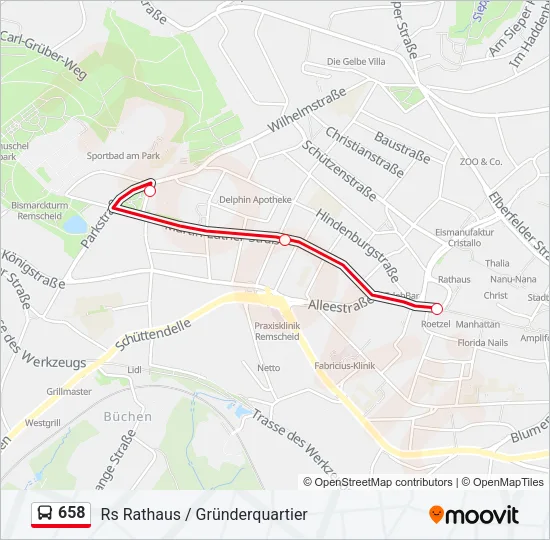 658 Bus Line Map
