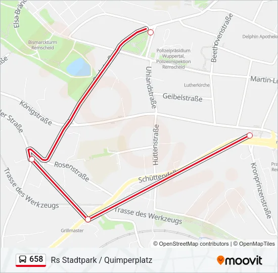 658 Bus Line Map